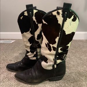 Vintage cow hide cowboy boots